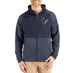 Cutter & Buck Peshastin Eco Fleece Recycled Raglan Full-Zip Tri-Blend Hybrid Jacket - Houston Texans