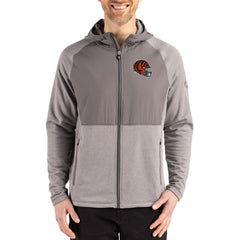 Cutter & Buck Peshastin Eco Fleece Recycled Raglan Full-Zip Tri-Blend Hybrid Jacket - Cincinnati Bengals