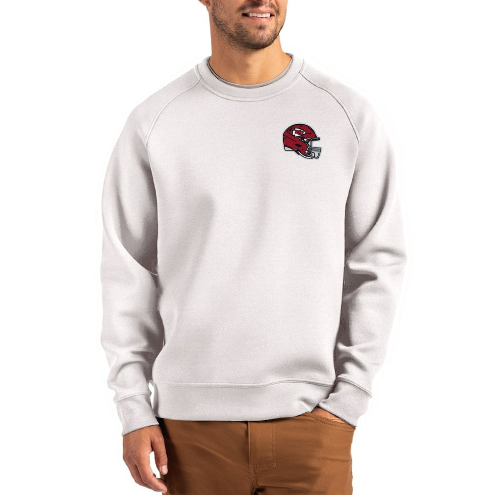 Cutter & Buck Helmet Roam Recycled Raglan Pullover Sweatshirt - Kansas City Chiefs