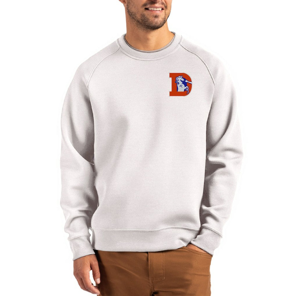 Cutter & Buck Throwback Roam Recycled Raglan Pullover Sweatshirt - Denver Broncos