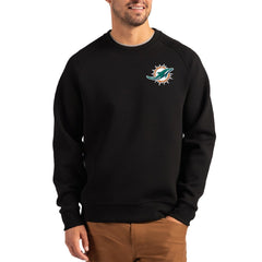Cutter & Buck Primary Logo Roam Recycled Raglan Pullover Sweatshirt - Miami Dolphins