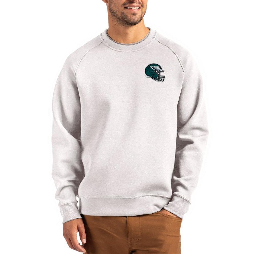 Cutter & Buck Helmet Roam Recycled Raglan Pullover Sweatshirt - Philadelphia Eagles