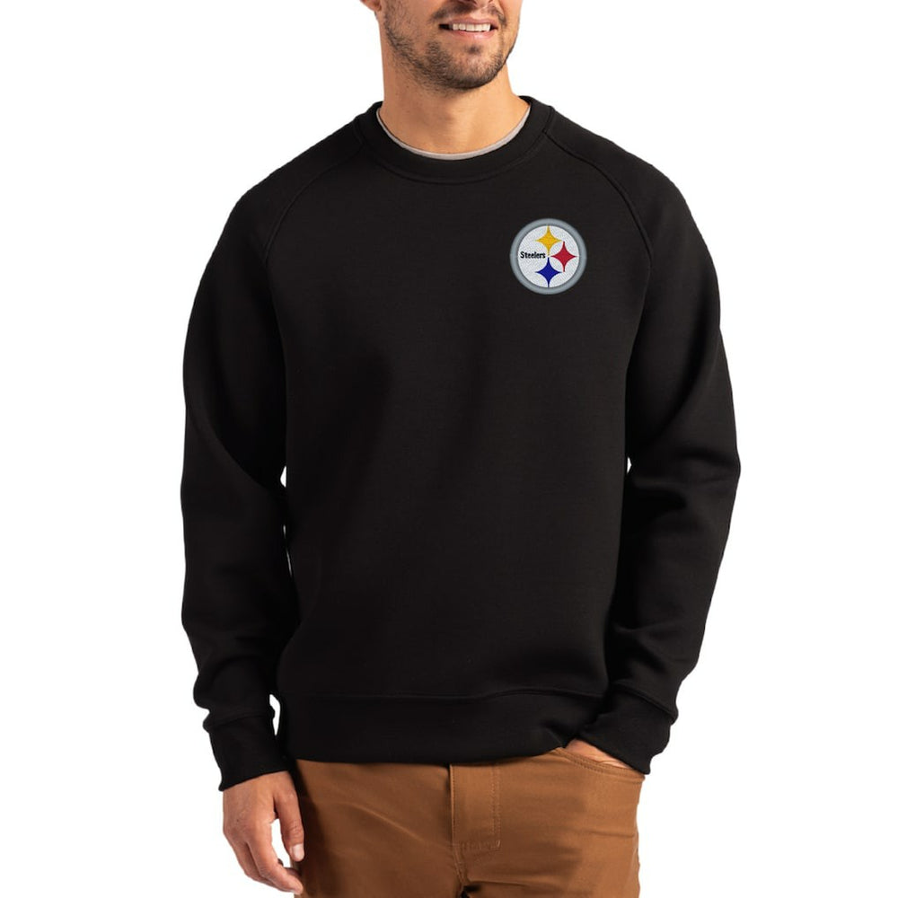 Cutter & Buck Primary Logo Roam Recycled Raglan Pullover Sweatshirt - Pittsburgh Steelers