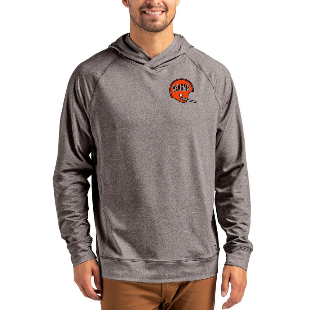 Cutter & Buck Adapt Historic Knit Recycled Raglan Pullover Hoodie - Cincinnati Bengals