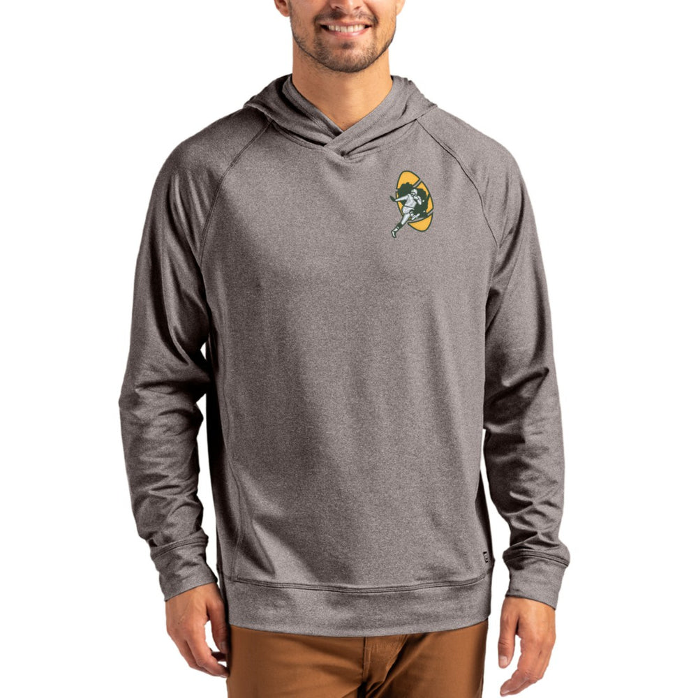 Cutter & Buck Adapt Historic Knit Recycled Raglan Pullover Hoodie - Green Bay Packers
