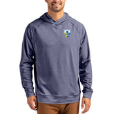 Cutter & Buck Adapt Historic Knit Recycled Raglan Pullover Hoodie - Los Angeles Chargers