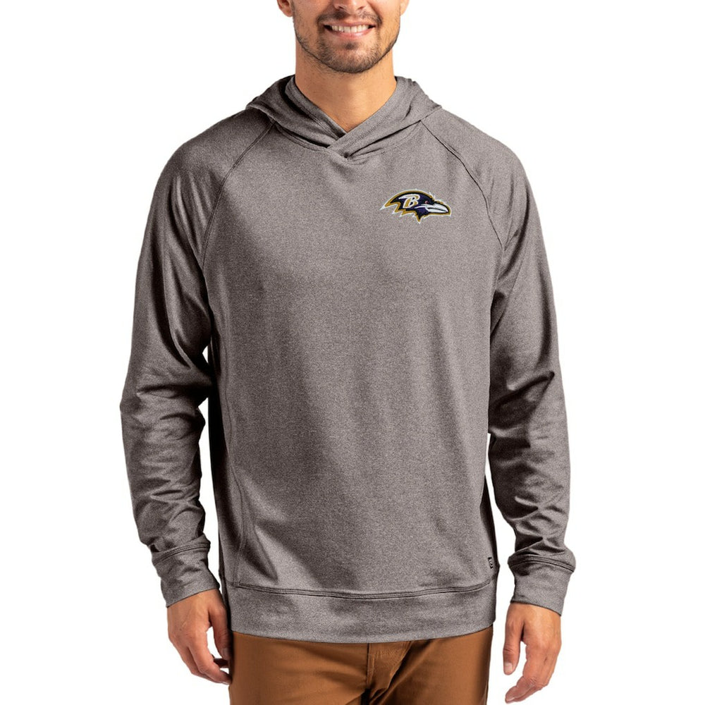Cutter & Buck Adapt Knit Recycled Raglan Pullover Hoodie - Baltimore Ravens
