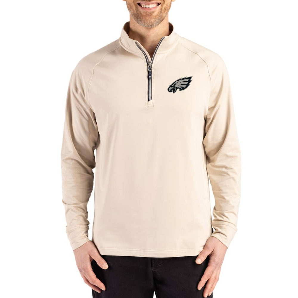 Cutter & Buck Adapt Eco Knit Stretch Recycled Quarter-Zip Pullover - Philadelphia Eagles