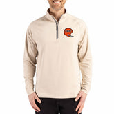 Cutter & Buck Throwback Logo Adapt Eco Knit Stretch Recycled Quarter-Zip Pullover - Cincinnati Bengals