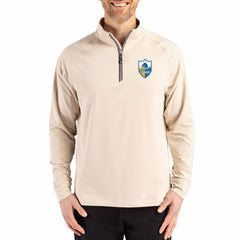 Cutter & Buck Throwback Logo Adapt Eco Knit Stretch Recycled Quarter-Zip Pullover - Los Angeles Chargers