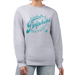 G-III 4Her by Carl Banks Women's Distressed Graphics Fleece Pullover Sweatshirt - Miami Dolphins