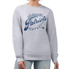 G-III 4Her by Carl Banks Women's Distressed Graphics Fleece Pullover Sweatshirt - New England Patriots