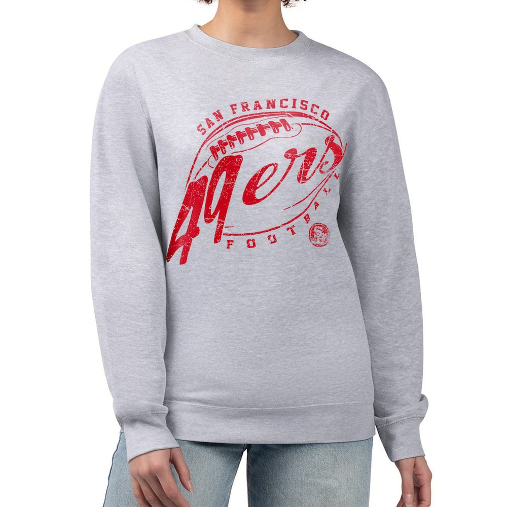 G-III 4Her by Carl Banks Women's Distressed Graphics Fleece Pullover Sweatshirt - San Francisco 49ers