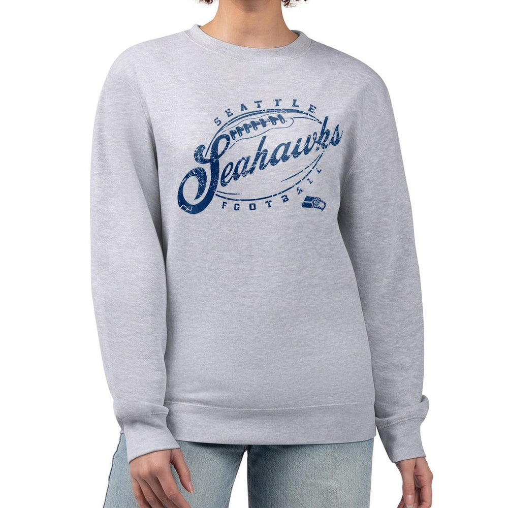 G-III 4Her by Carl Banks Women's Distressed Graphics Fleece Pullover Sweatshirt - Seattle Seahawks