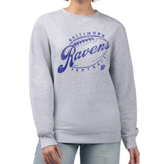G-III 4Her by Carl Banks Women's Distressed Graphics Fleece Pullover Sweatshirt - Baltimore Ravens