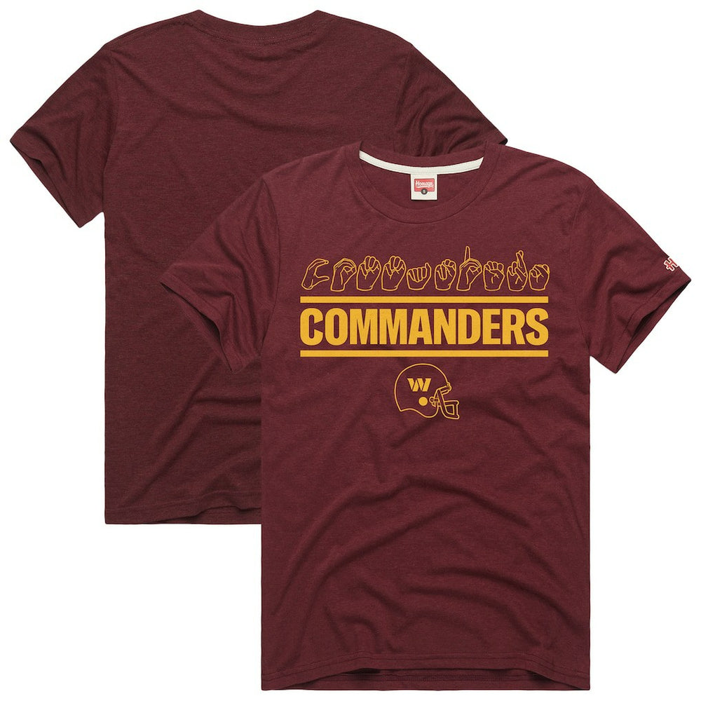 Homage Unisex NFL ASL Collection by Love Sign Tri-Blend T-Shirt - Washington Commanders