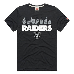 Homage Unisex NFL ASL Collection by Love Sign Tri-Blend T-Shirt - Las Vegas Raiders