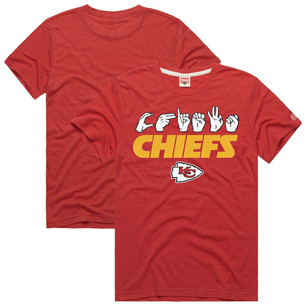 Homage Unisex NFL ASL Collection by Love Sign Tri-Blend T-Shirt - Kansas City Chiefs