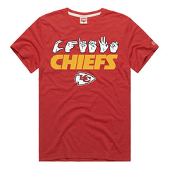 Homage Unisex NFL ASL Collection by Love Sign Tri-Blend T-Shirt - Kansas City Chiefs