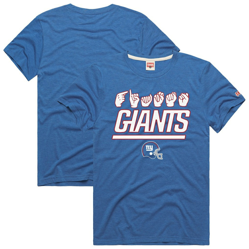 Homage Unisex NFL ASL Collection by Love Sign Tri-Blend T-Shirt - New York Giants
