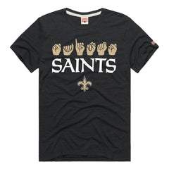 Homage Unisex NFL ASL Collection by Love Sign Tri-Blend T-Shirt - New Orleans Saints