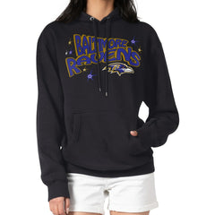 Starter Women's Fireworks Fleece Pullover Hoodie - Baltimore Ravens