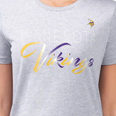 G-III 4Her by Carl Banks Women's Super-Slim Fit Lightweight Shadow Logo T-Shirt - Minnesota Vikings
