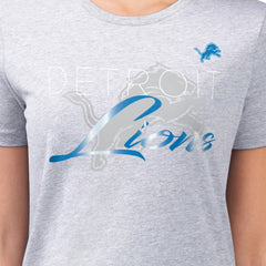 G-III 4Her by Carl Banks Women's Super-Slim Fit Lightweight Shadow Logo T-Shirt - Detroit Lions