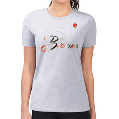 G-III 4Her by Carl Banks Women's Super-Slim Fit Lightweight Shadow Logo T-Shirt - Cleveland Browns