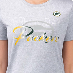 G-III 4Her by Carl Banks Women's Super-Slim Fit Lightweight Shadow Logo T-Shirt - Green Bay Packers