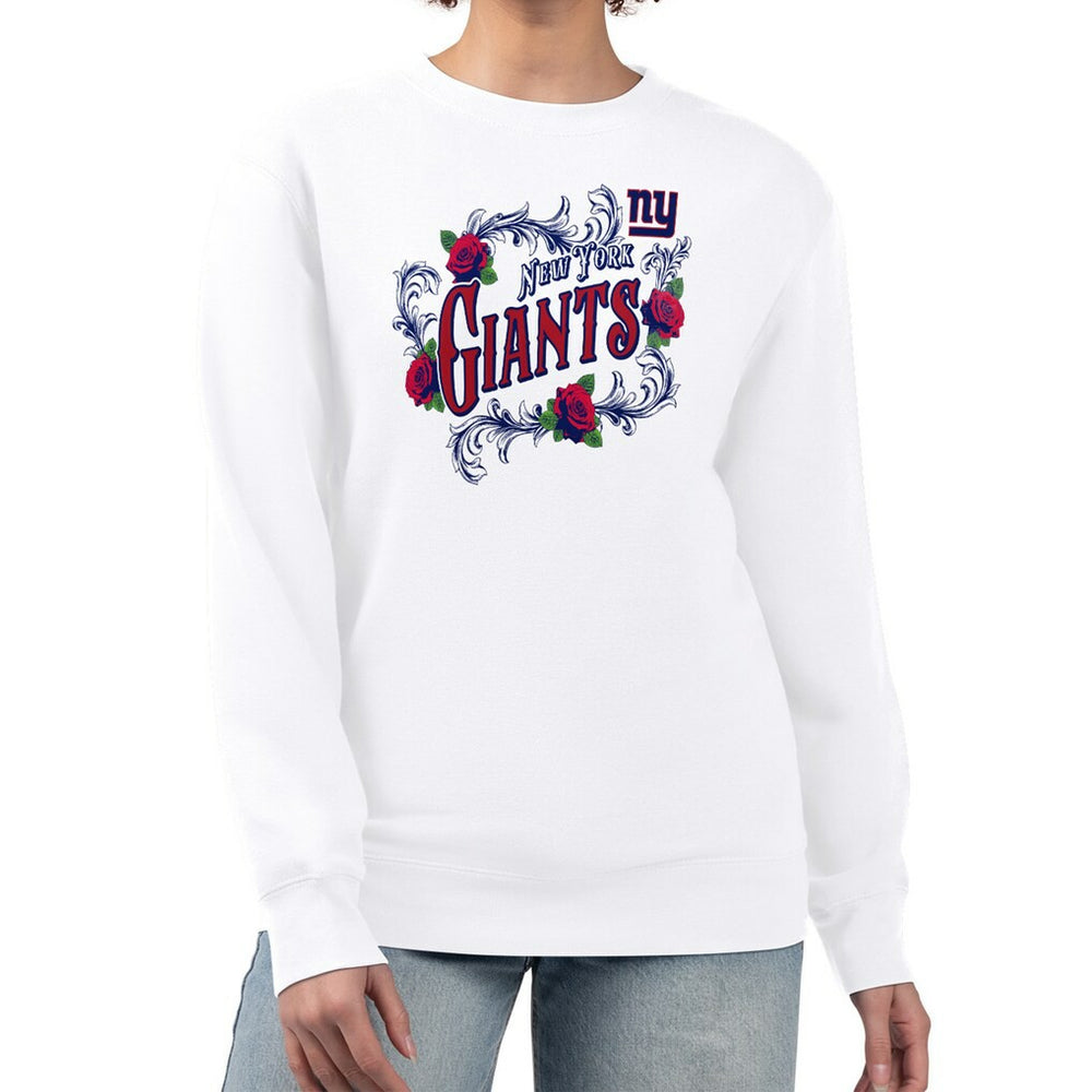 G-III 4Her by Carl Banks Women's Roses Fleece Tri-Blend Pullover Sweatshirt - New York Giants