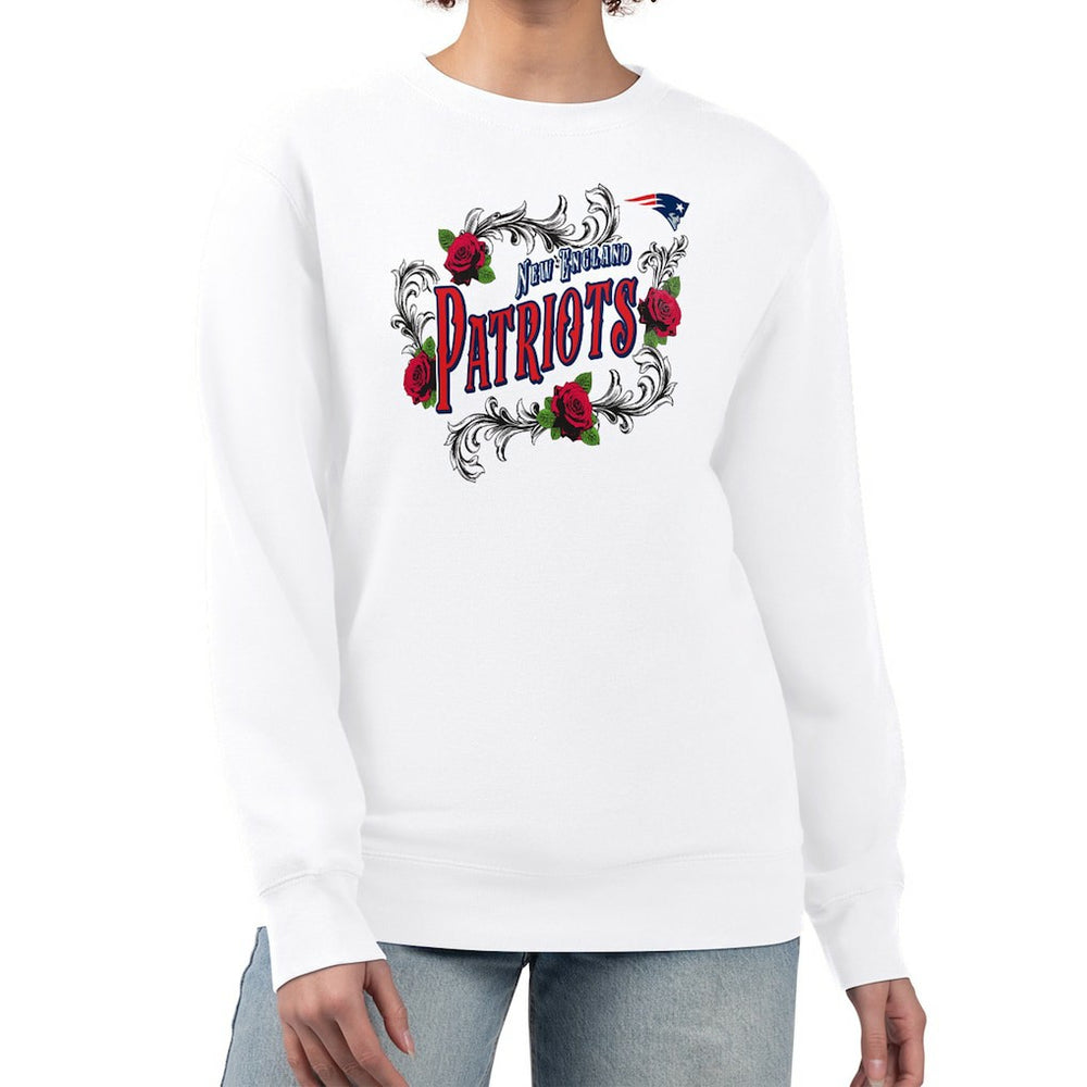 G-III 4Her by Carl Banks Women's Roses Fleece Tri-Blend Pullover Sweatshirt - New England Patriots