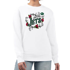G-III 4Her by Carl Banks Women's Roses Fleece Tri-Blend Pullover Sweatshirt - New York Jets