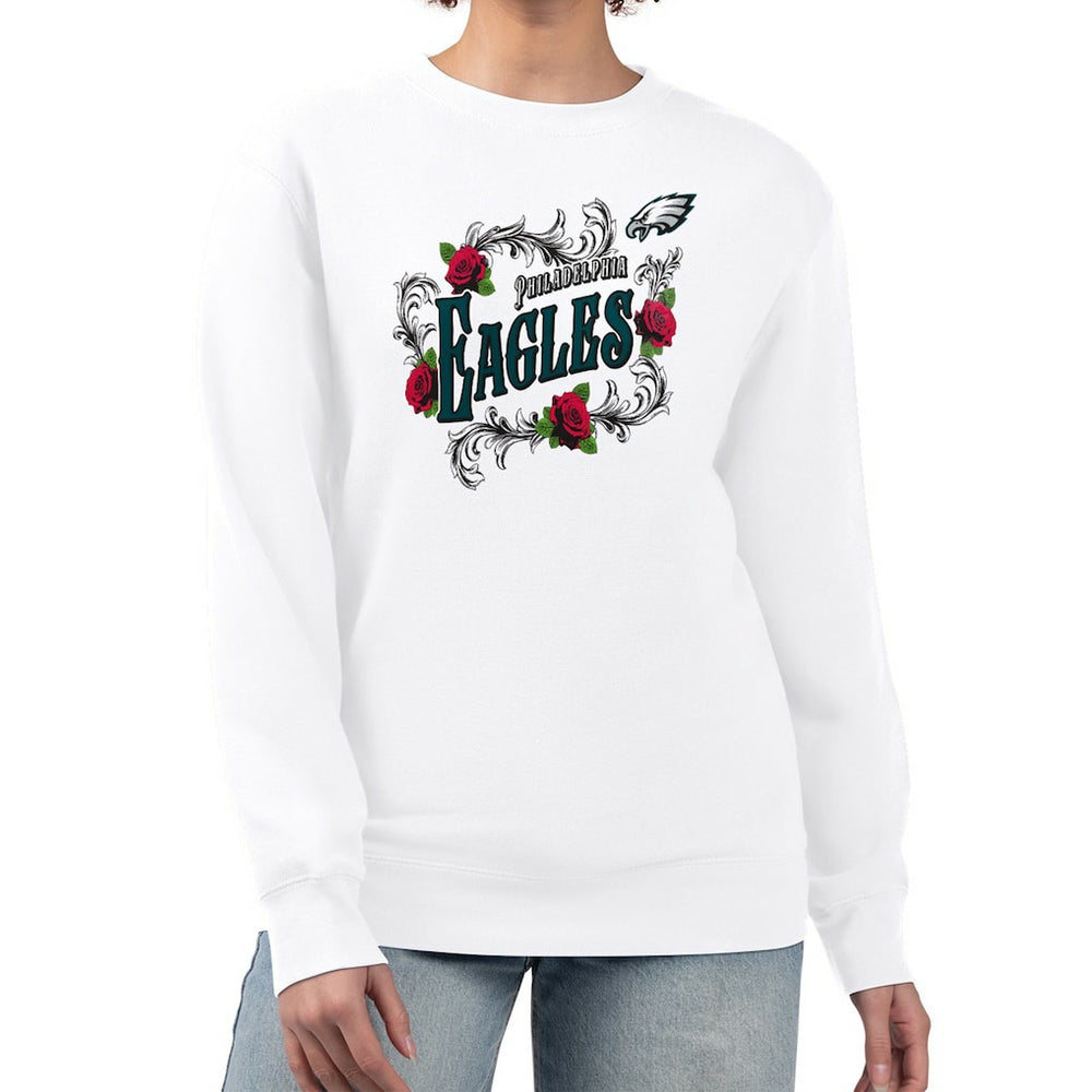 G-III 4Her by Carl Banks Women's Roses Fleece Tri-Blend Pullover Sweatshirt - Philadelphia Eagles