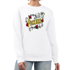 G-III 4Her by Carl Banks Women's Roses Fleece Tri-Blend Pullover Sweatshirt - Green Bay Packers
