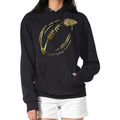 G-III 4Her by Carl Banks Women's Metallic Print Football Sketch Fleece Pullover Hoodie - Kansas City Chiefs