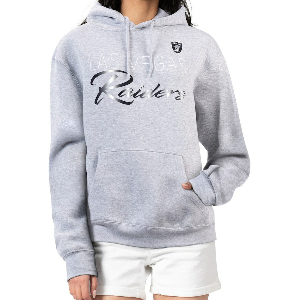 G-III 4Her by Carl Banks Women's Shadow Logo Fleece Pullover Hoodie - Las Vegas Raiders
