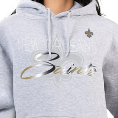G-III 4Her by Carl Banks Women's Shadow Logo Fleece Pullover Hoodie - New Orleans Saints