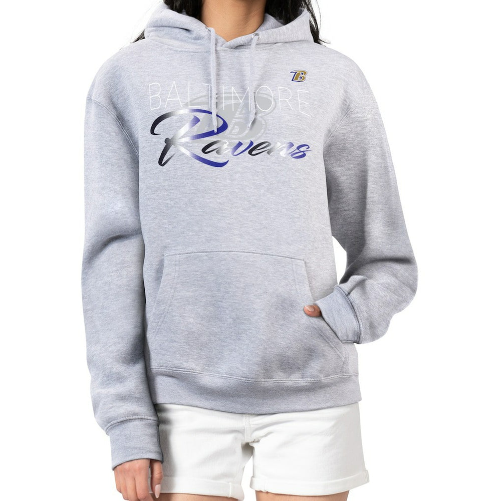 G-III 4Her by Carl Banks Women's Shadow Logo Fleece Pullover Hoodie - Baltimore Ravens