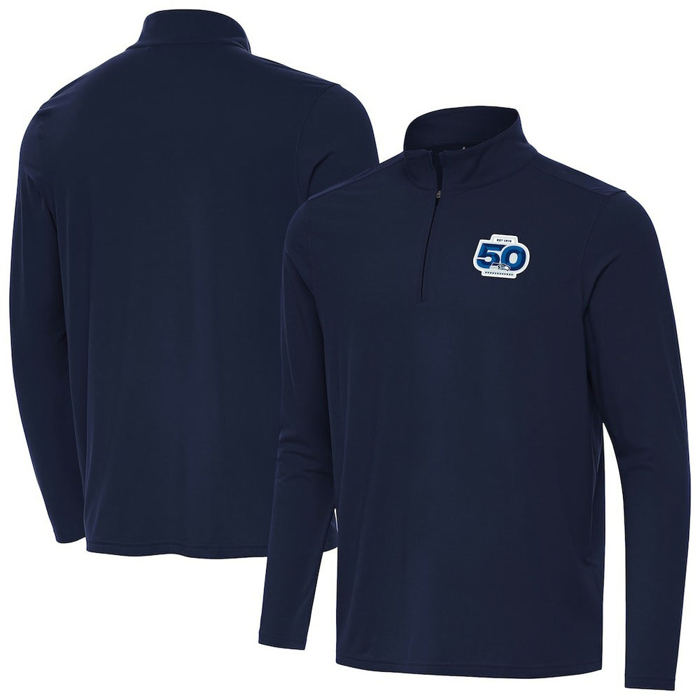 Antigua 50th Season Intent Quarter-Zip Pullover - Seattle Seahawks