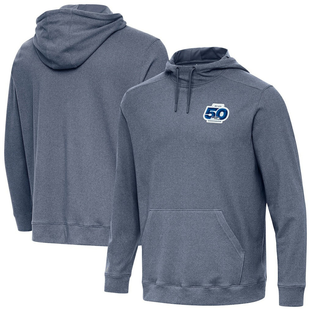 Antigua 50th Season Cloud Pullover Hoodie - Seattle Seahawks