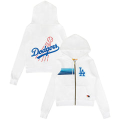 MLB Los Angeles Dodgers Aviator Nation x MLB Unisex Five-Stripe Tri-Blend Full-Zip Hoodie