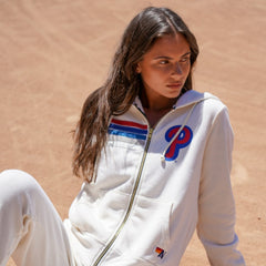 MLB Philadelphia Phillies Aviator Nation x MLB Unisex Five-Stripe Tri-Blend Full-Zip Hoodie
