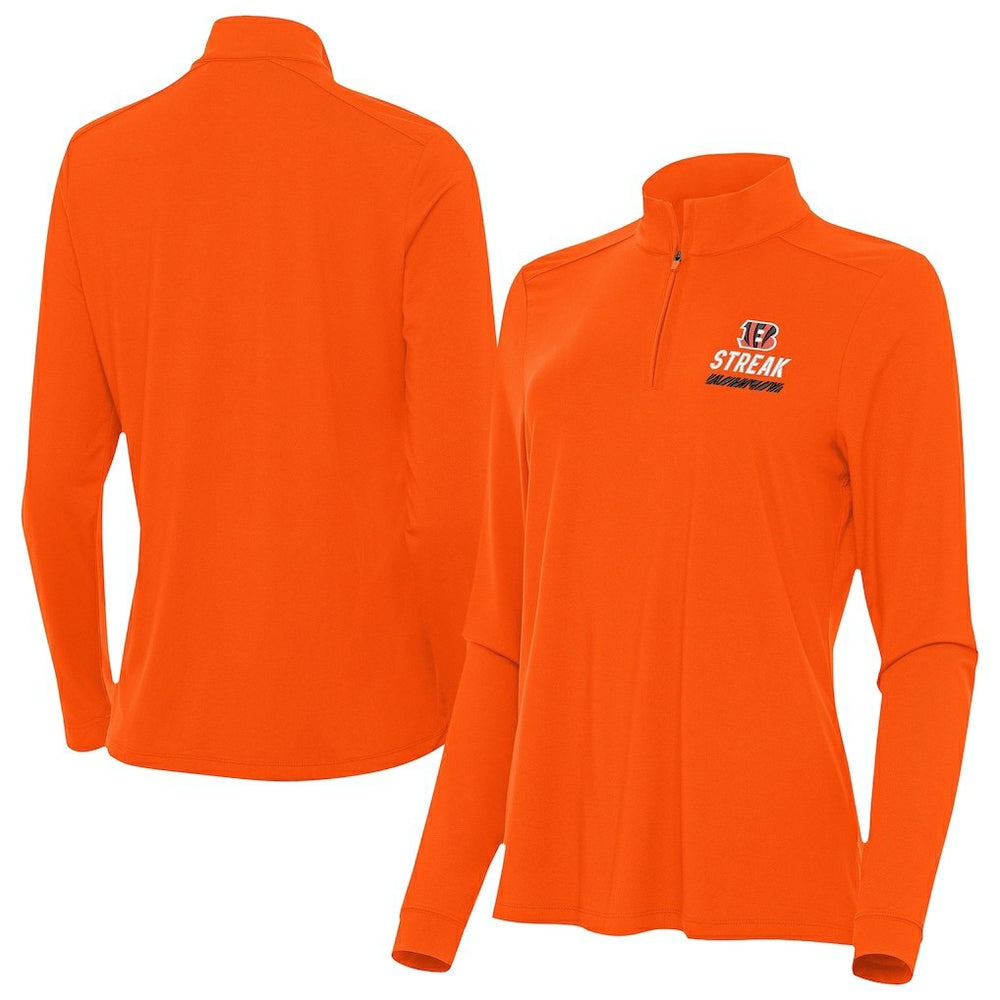 Antigua Women's Streak Intent Quarter-Zip Sweatshirt - Cincinnati Bengals