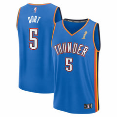 NBA Luguentz Dort Oklahoma City Thunder 2025 NBA Finals Champions Fast Break Replica Player Jersey