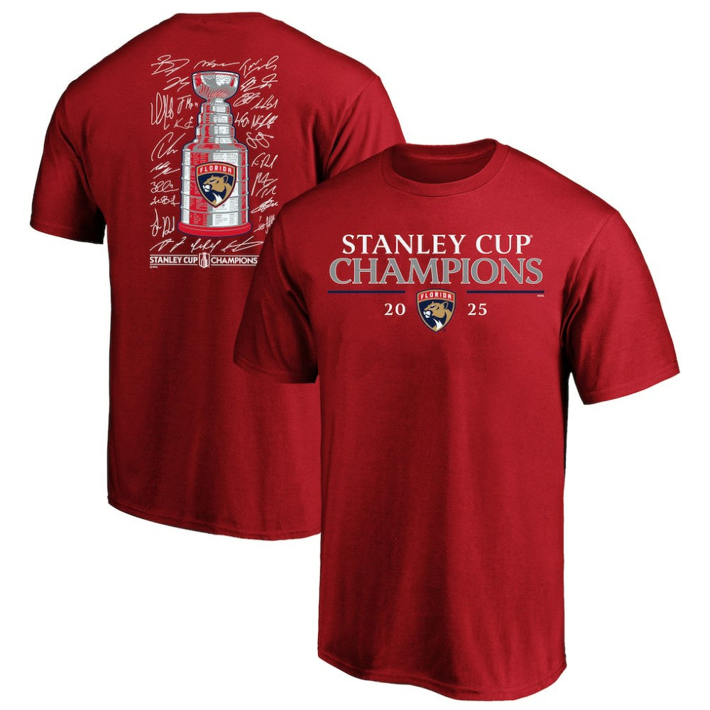 NHL Red Florida Panthers Fanatics 2025 Stanley Cup Champions Big & Tall Roster T-Shirt