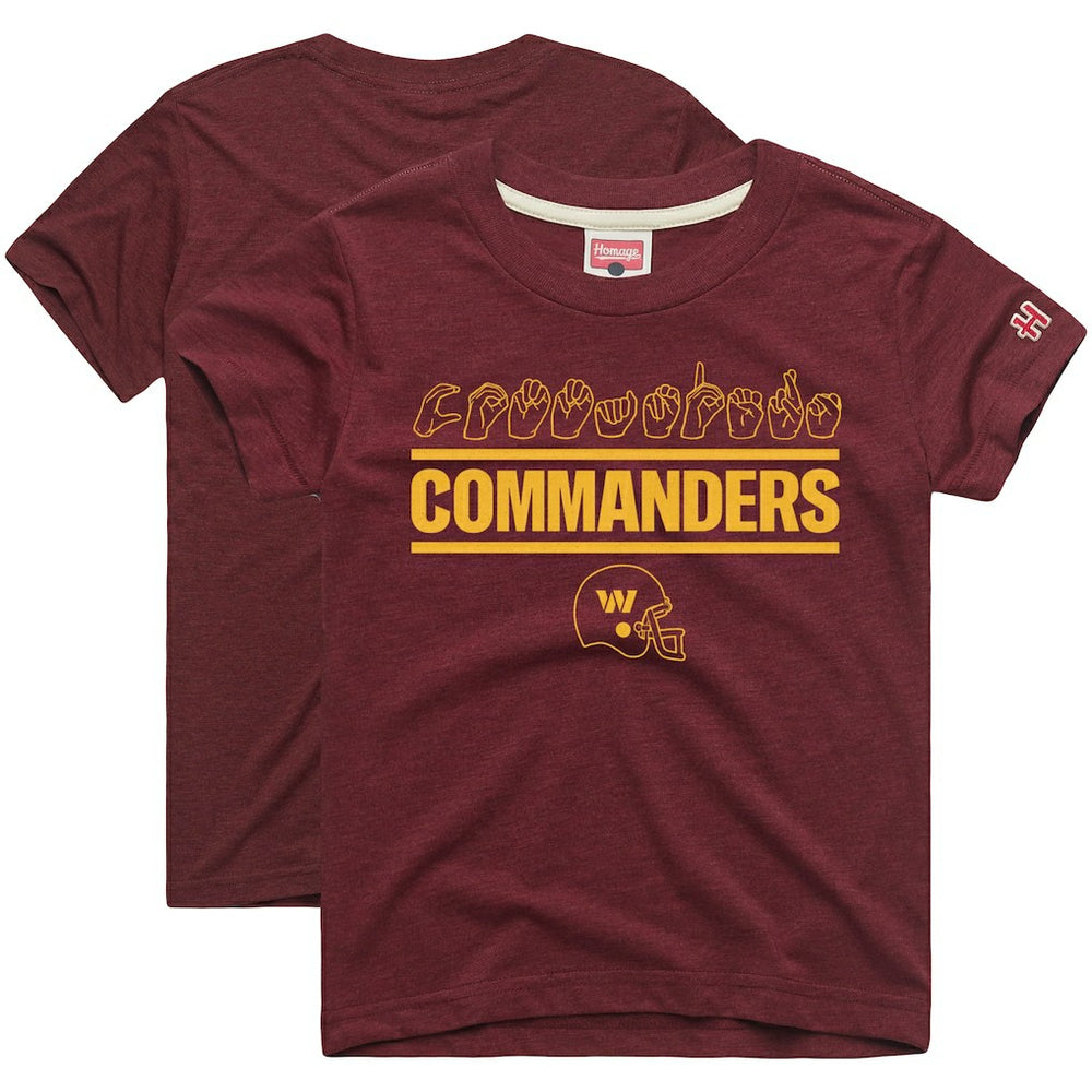 Homage Youth Love Sign x ASL 2.0 Tri-Blend T-Shirt - Washington Commanders