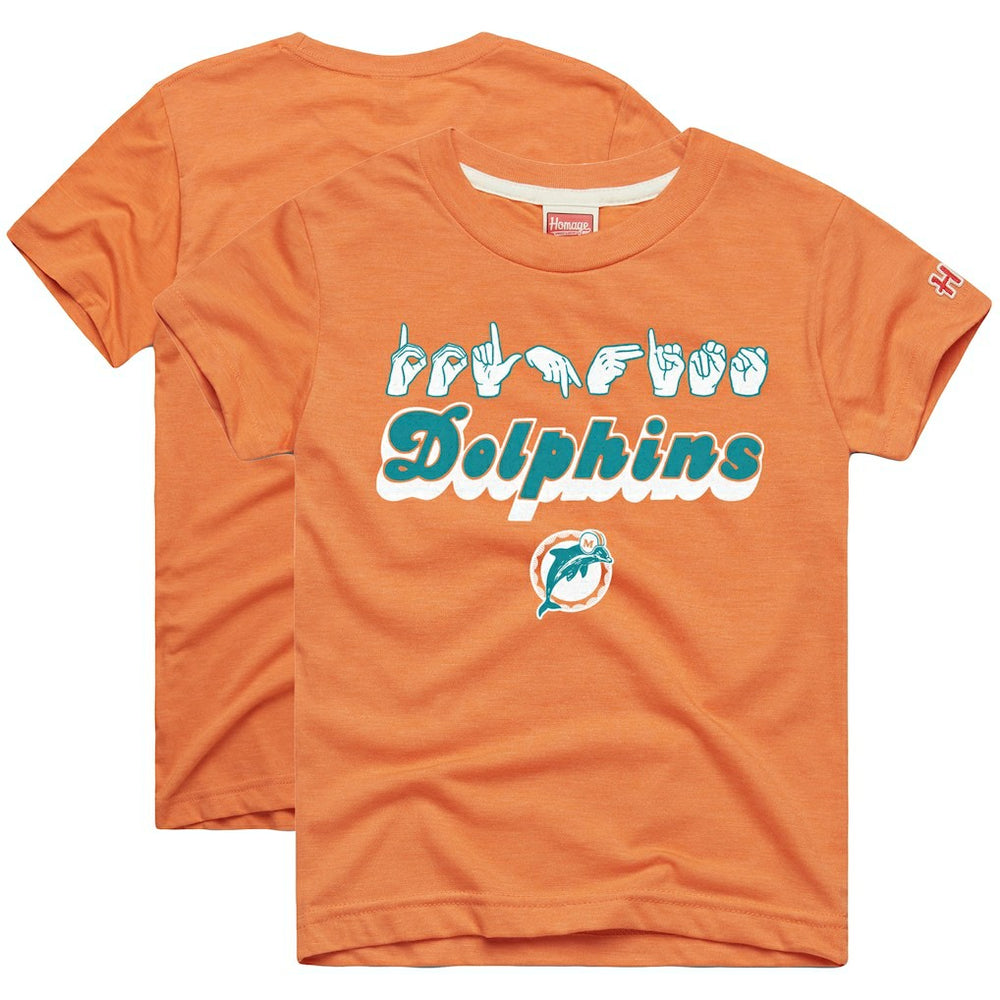 Homage Youth Love Sign x ASL 2.0 Tri-Blend T-Shirt - Miami Dolphins