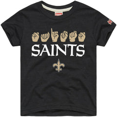 Homage Youth Love Sign x ASL 2.0 Tri-Blend T-Shirt - New Orleans Saints