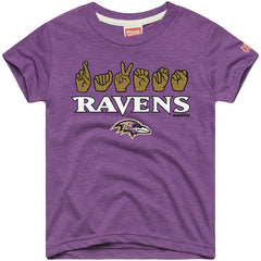 Homage Youth Love Sign x ASL 2.0 Tri-Blend T-Shirt - Baltimore Ravens